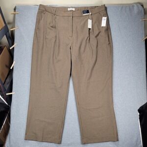 NWT Abercrombie & Fitch Sloane Tailored Wide Leg Pants Brown Houndstooth Size 37
